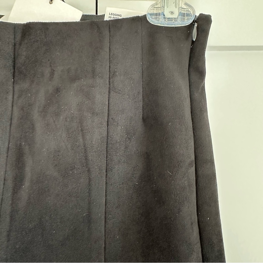 NWT! Zara Black Hi-Rise Suede Legging Trousers - Picture 5 of 10